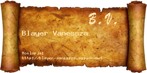Blayer Vanessza névjegykártya